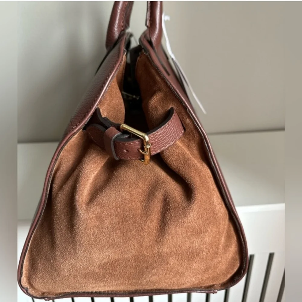 🏷Anna PAOLA Italian Leather And Suede Elegant Handbag NWOT - Picture 2 of 10